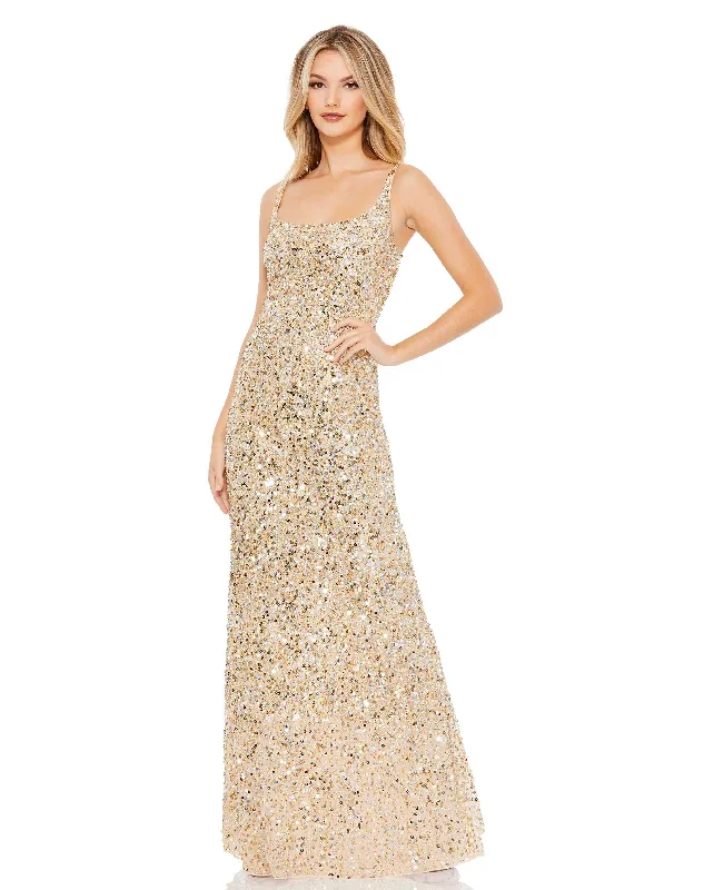 Sequined Low Back Slip Gown