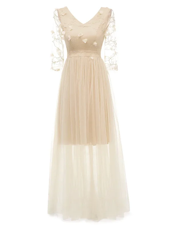 1940s-solid-3d-flowers-banquet-evening-dress