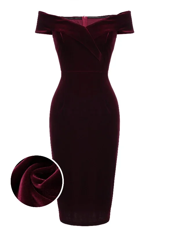 1960s-off-shoulder-velvet-bodycon-dress-4