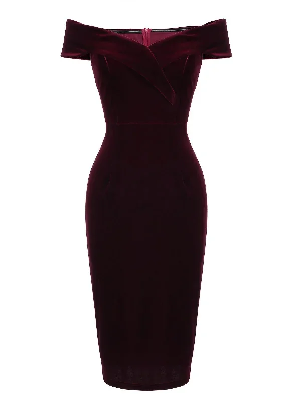 1960s-off-shoulder-velvet-bodycon-dress-4