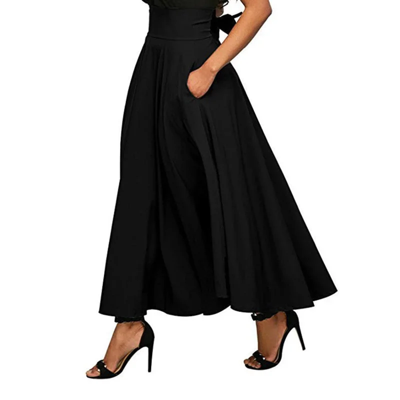 Julia Fashion - High Waist Pleated Long Skirts