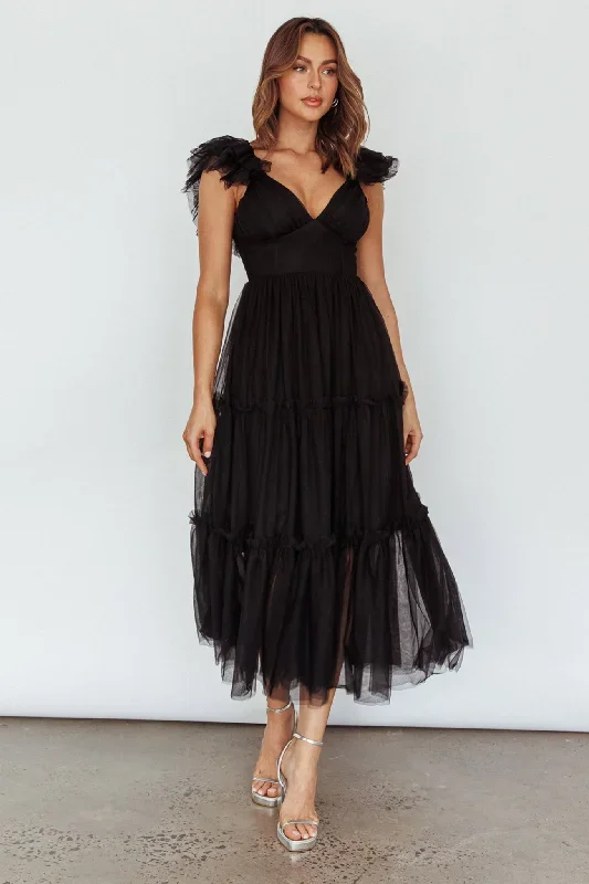 amal-ruffle-shoulder-tulle-midi-dress-black