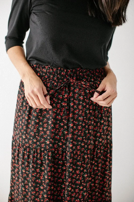 arisha-smocked-waist-floral-maki-skirt-in-black