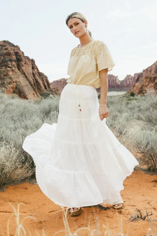 Baylin Tiered Skirt in White