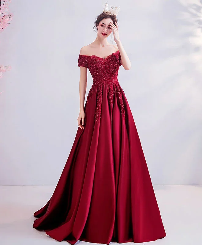 burgundy-off-shoulder-lace-satin-long-prom-dress-burgundy-evening-dress