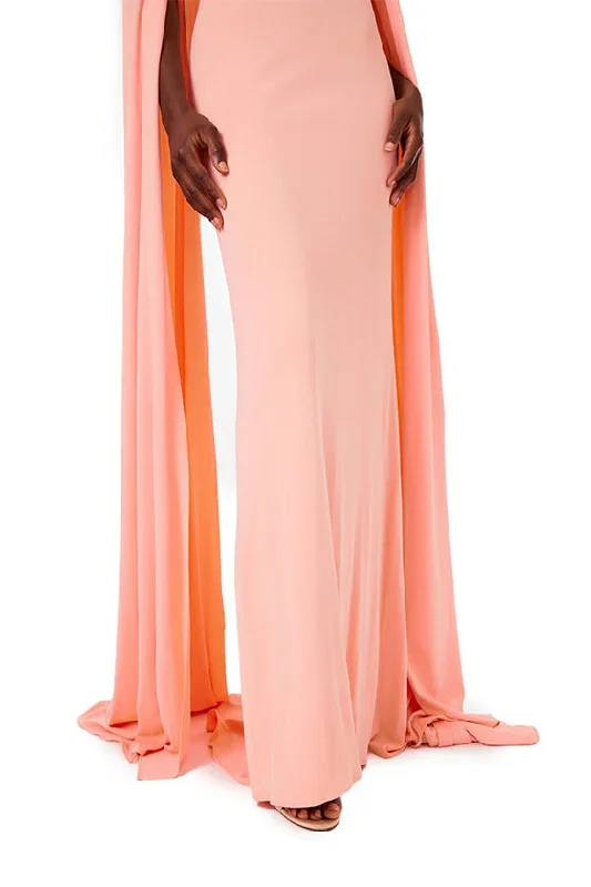 cape-sleeve-gown-melon