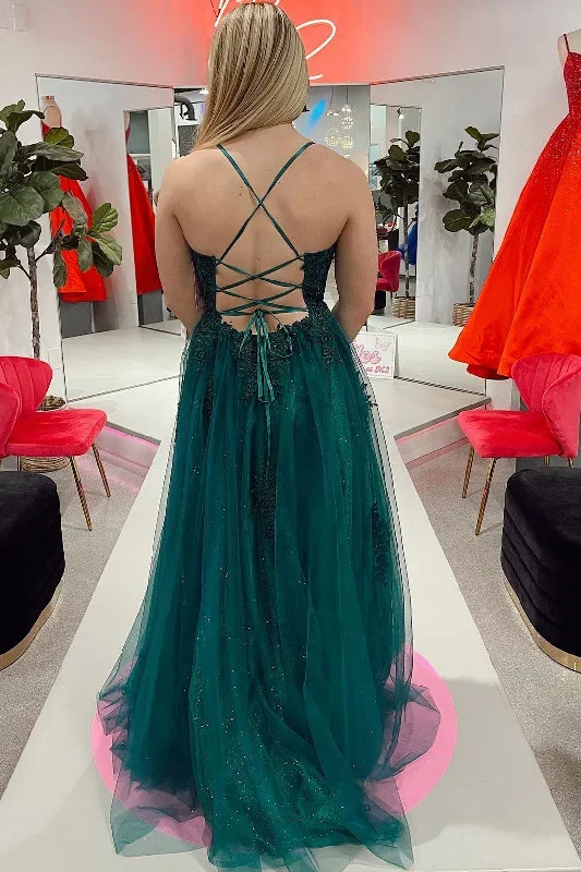 dark-green-appliques-backless-long-prom-dress-with-slit