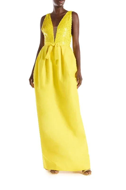 deep-v-neck-gown-canary-yellow