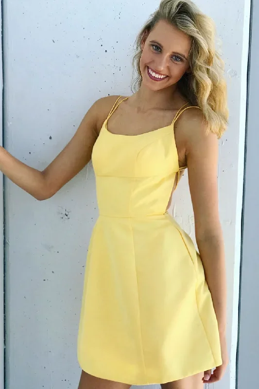 double-spaghetti-straps-yellow-homecoming-dress-with-lace-up-back