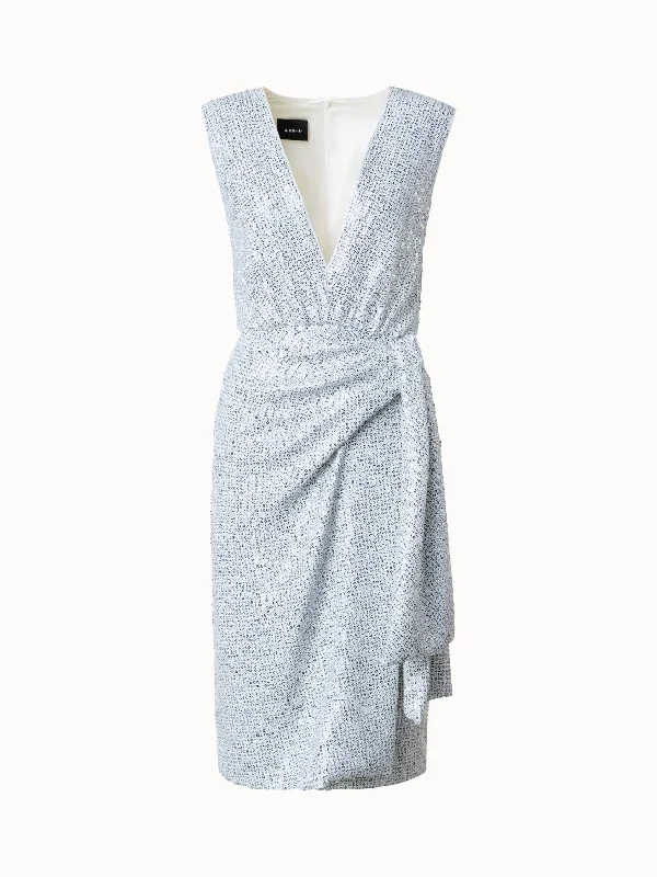 Draped Two-Tone Sequins Dress