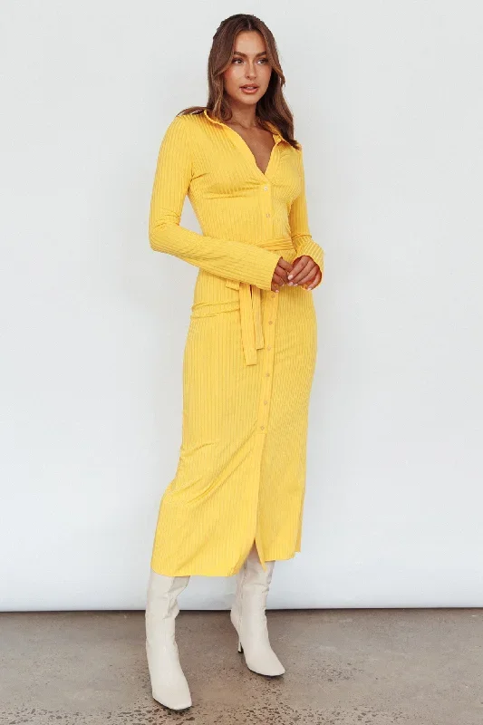 eastcoast-collared-placket-midi-dress-yellow