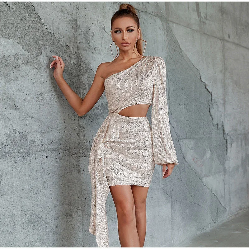 female-solid-irregular-sequin-tassel-dresses-women-one-shoulder-sleeve-dress-lady-elegant-fashion-sexy-night-party-clothes