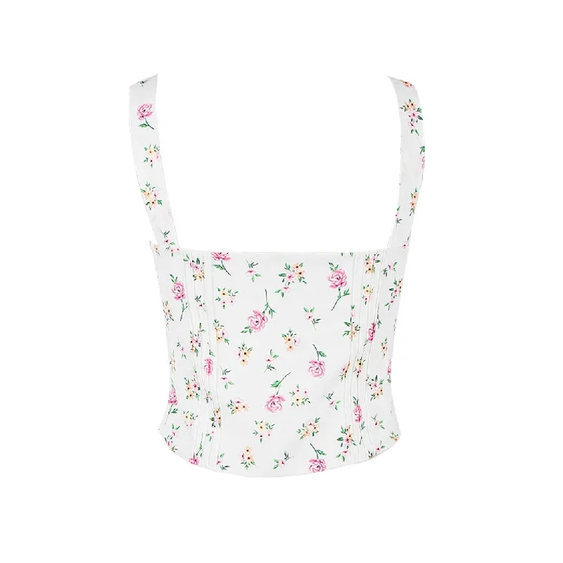 fresh-tie-front-square-neck-frill-bustier-floral-printed-tank-top-pink