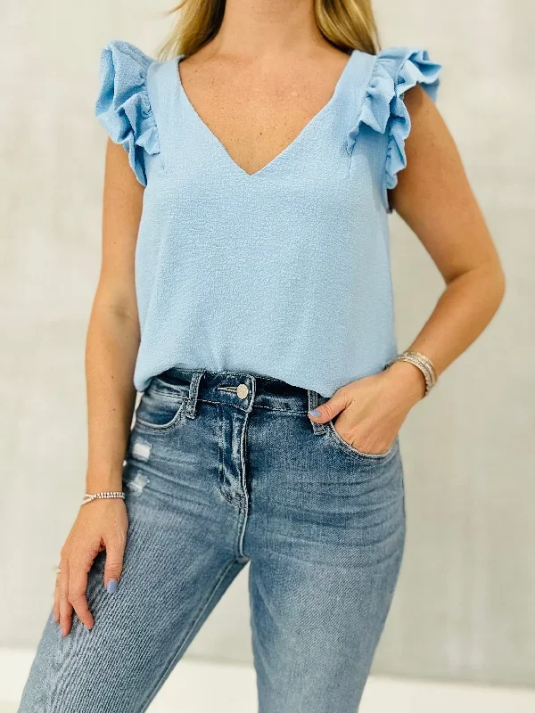 Frilly Top - Blue