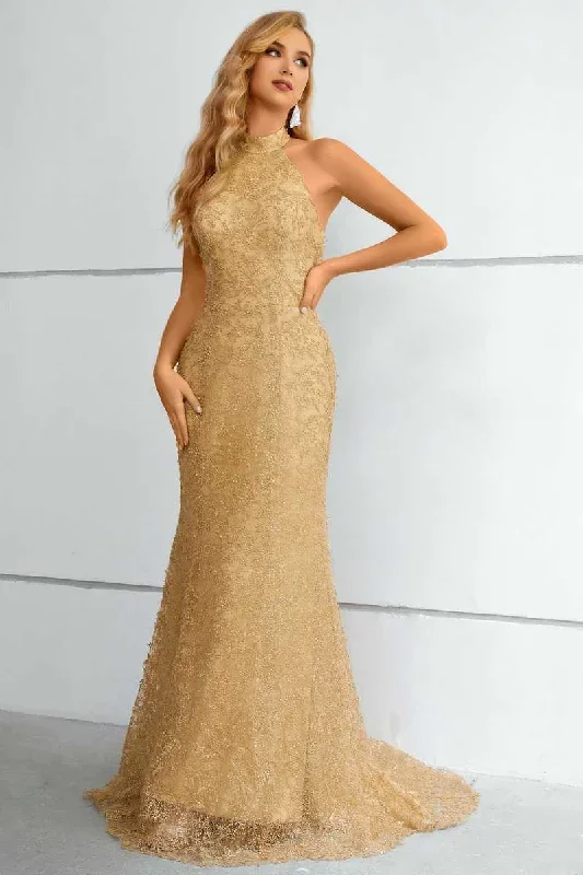 gold-lace-halter-backless-mermaid-long-formal-dress