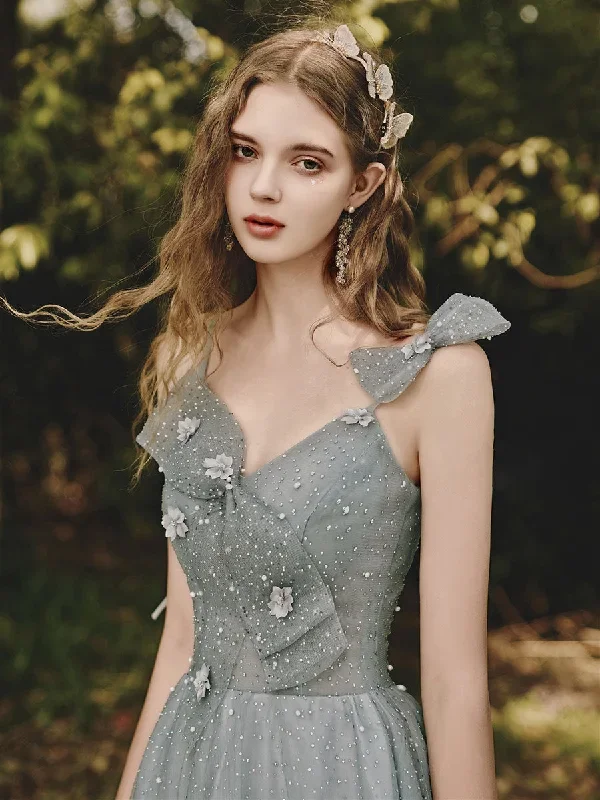 gray-tulle-sequin-tea-length-prom-dress-gray-evening-dress