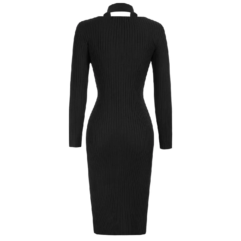 halterneck-sweater-dress-long-sleeve-front-slit-knitted-bodycon-dress-1