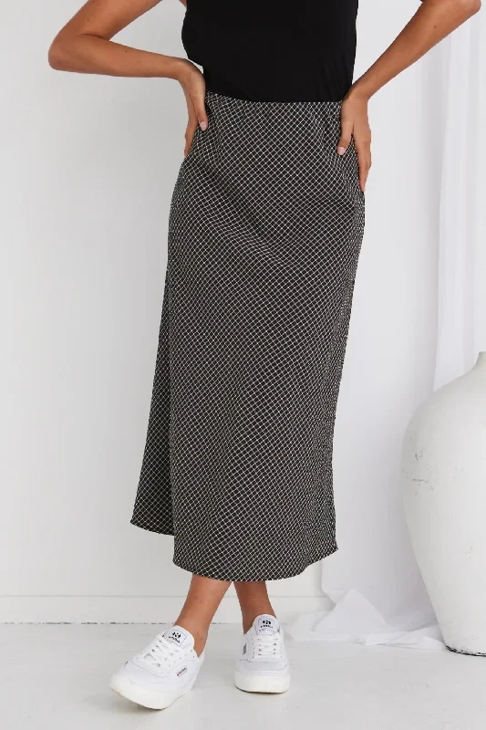 ivyblackcheckbiascutmidiskirt