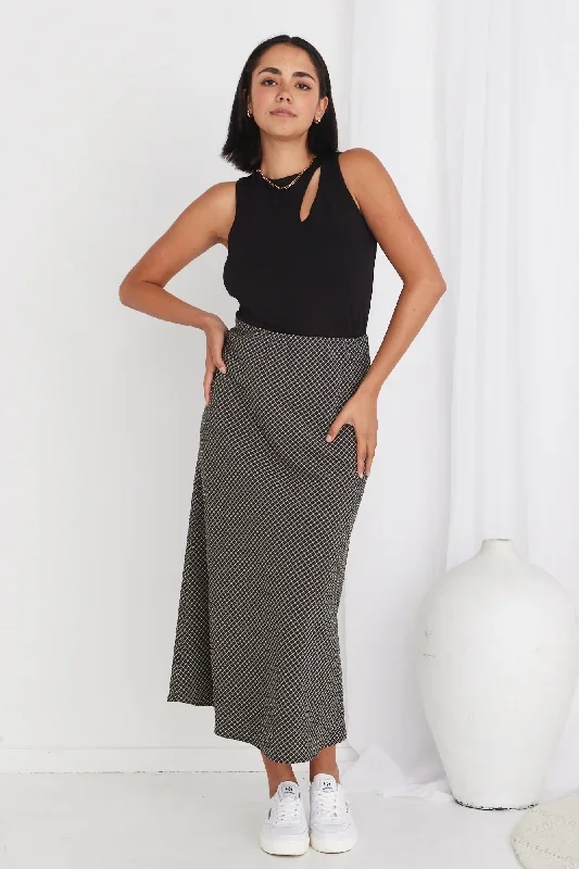 ivyblackcheckbiascutmidiskirt