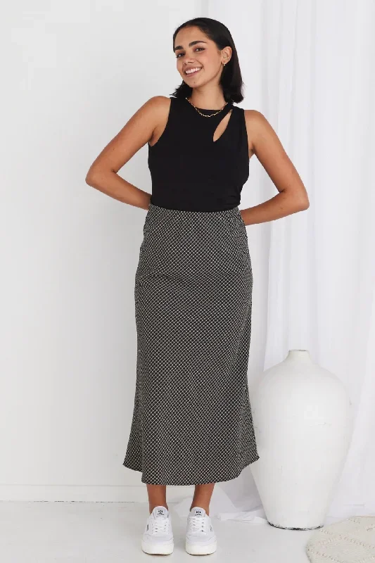 ivyblackcheckbiascutmidiskirt