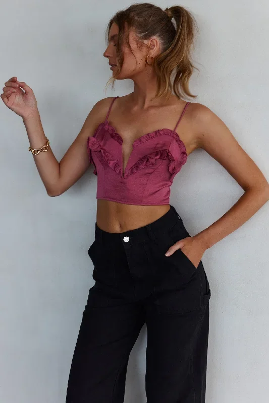 la-seine-v-neckline-frill-trim-crop-top-antique-rose