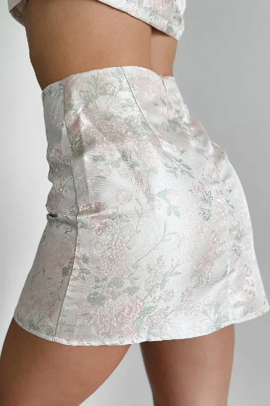 lifetime-of-love-floral-jacquard-mini-skirt-blush-green