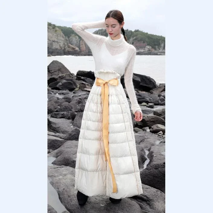 luxury-white-duck-down-skirt-oversize-high-waist-down-skirts-thick-maxi-a-line-skirt