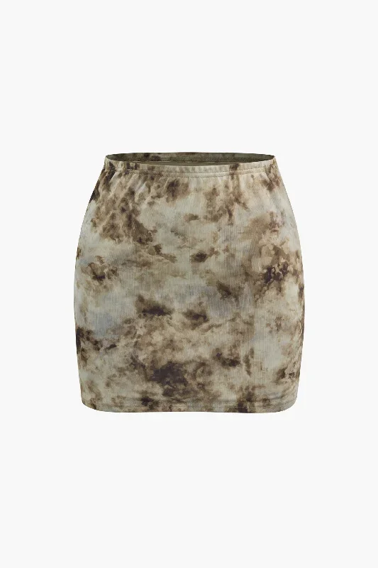 Tie Dye Mesh Mini Skirt