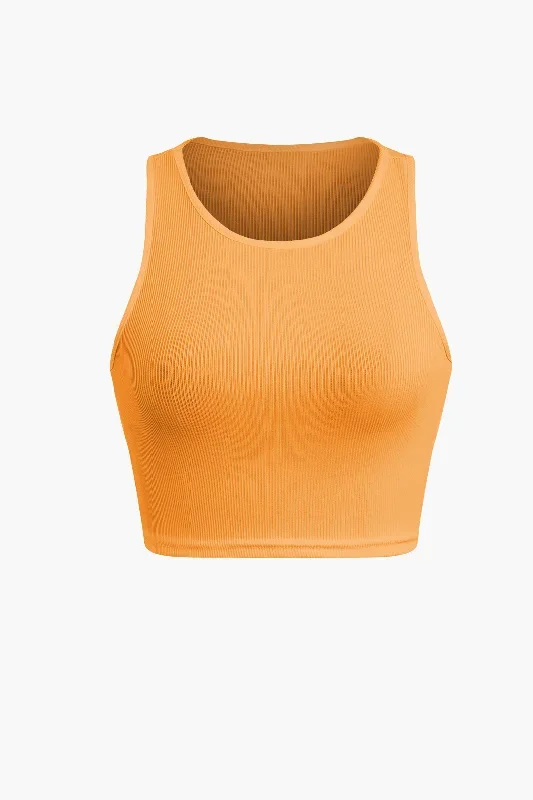 Basic Solid Crop Tank Top