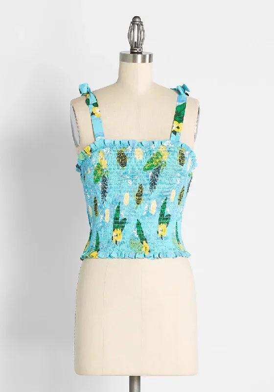 ModCloth x Collectif Sea Turtle Soiree Smocked Tank Top