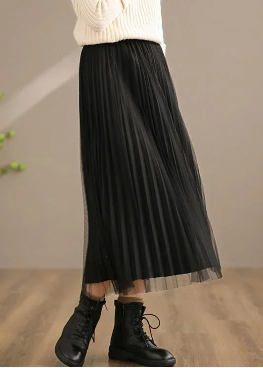 natural-elastic-waist-pleated-skirt-spring-clothes-fashion-ideas-black-loose-skirt