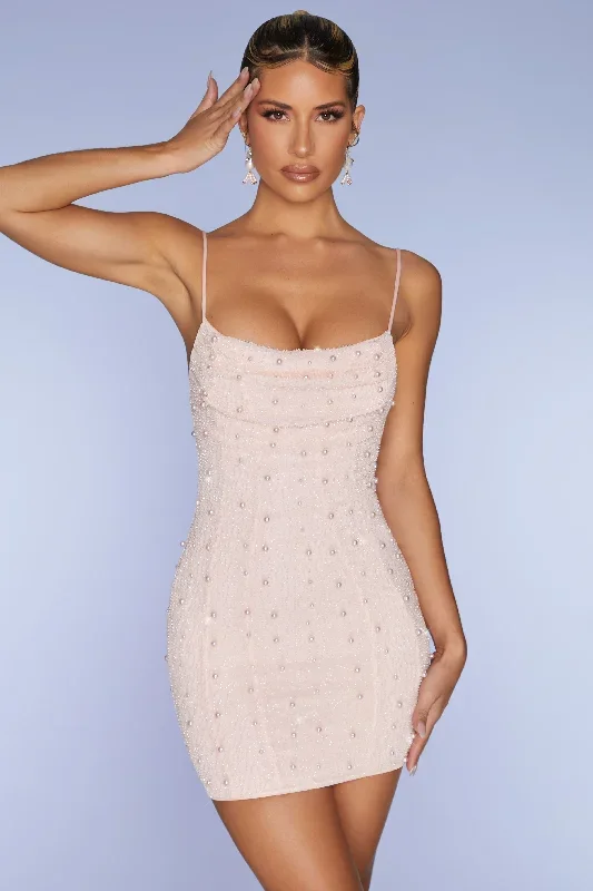 seychelles-embellished-cowl-mini-dress-blush