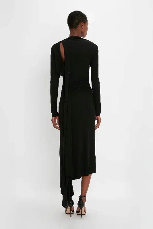 slash-neck-ruched-midi-dress-in-black