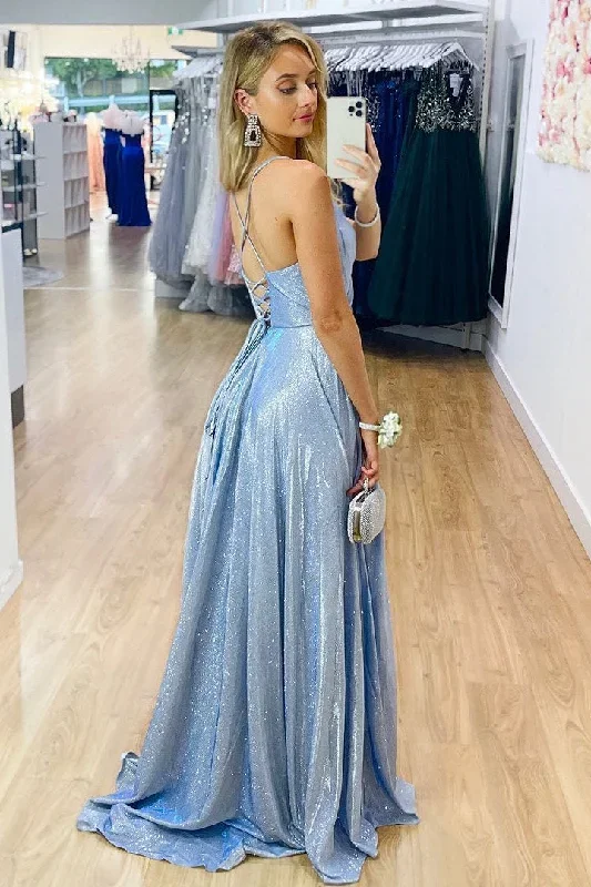 sparkle-v-neck-blue-long-prom-dress-with-slit