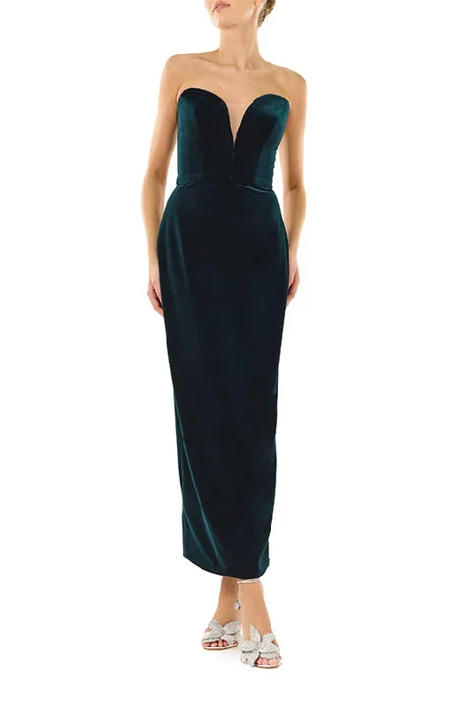 strapless-velvet-cocktail-dress-teal