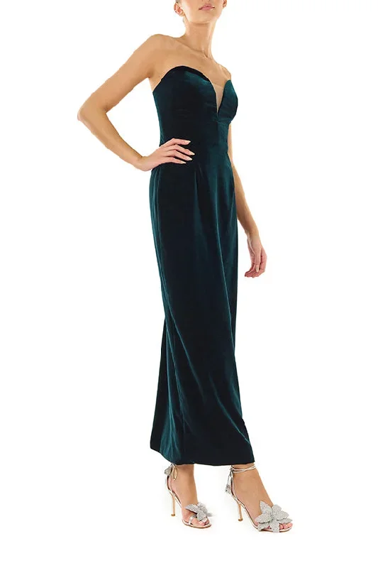 strapless-velvet-cocktail-dress-teal