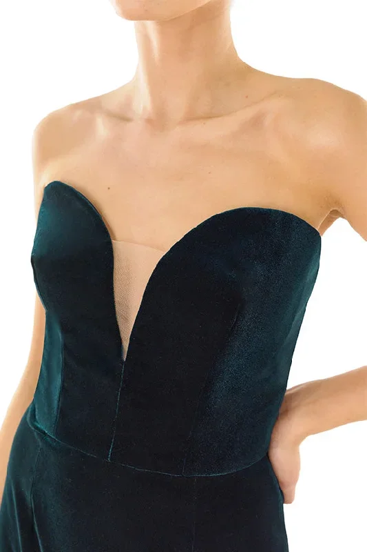 strapless-velvet-cocktail-dress-teal