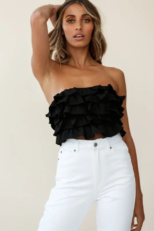 talulah-layered-ruffle-lace-up-back-crop-top-black