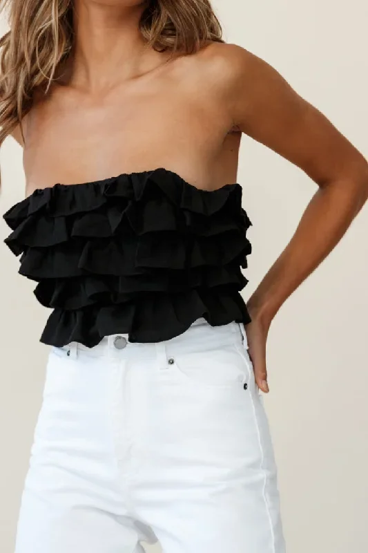 talulah-layered-ruffle-lace-up-back-crop-top-black