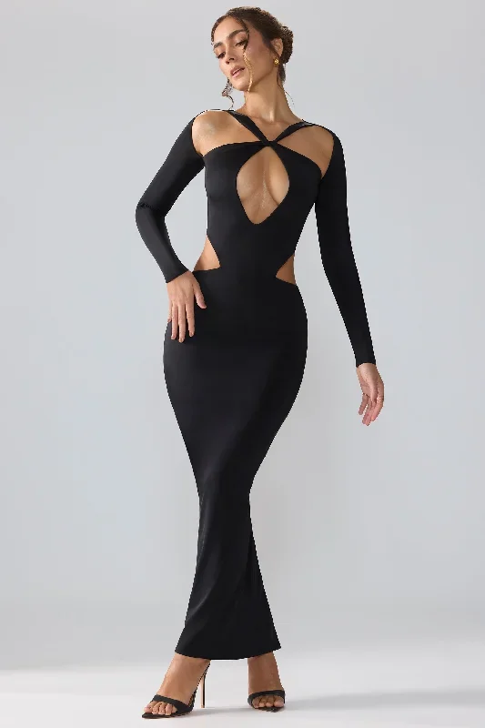 tindra-long-sleeve-cut-out-maxi-dress-black