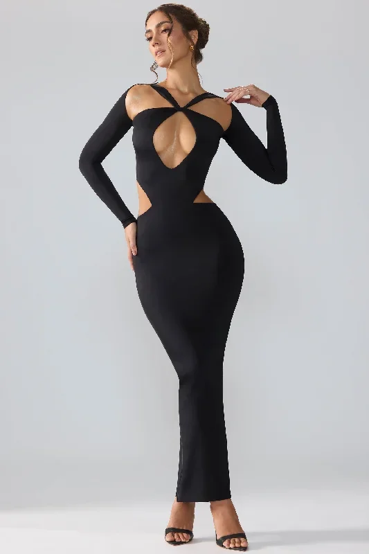 tindra-long-sleeve-cut-out-maxi-dress-black