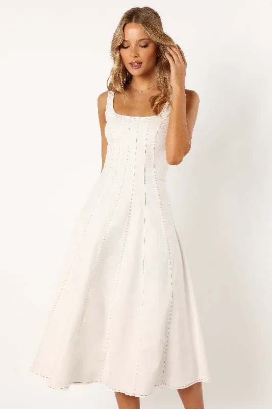 una-midi-dress-white