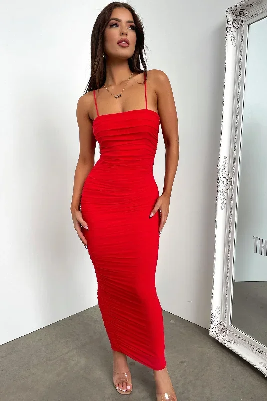 Zena Full Length Dress - Red